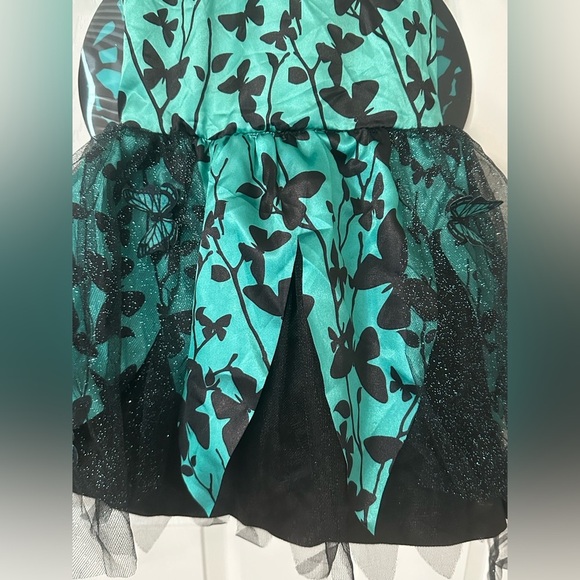 Butterfly Fairy Kids Costume - Teal and Black - Picture 6 of 11